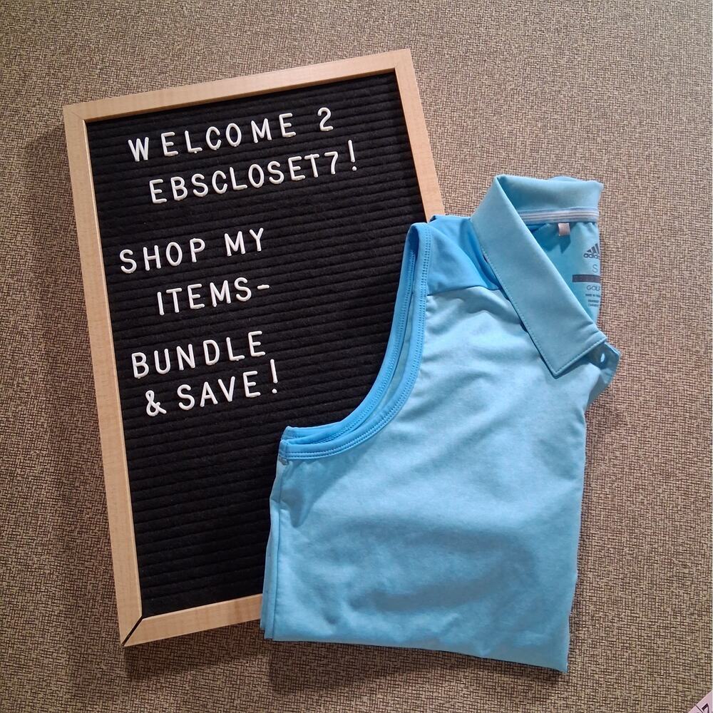 Adidas Golf Women's S Blue Ultimate365 Sleeveless Polo Shirt Stretch Wicking
